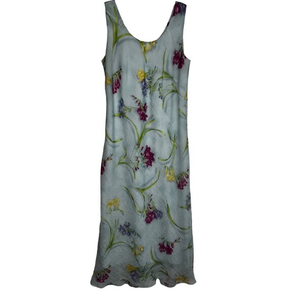 dressbarn Dresses & Skirts - VIntage Dressbarn Sz 10 Blue Floral Textured Maxi Dress Cottagecore Fairy Fem